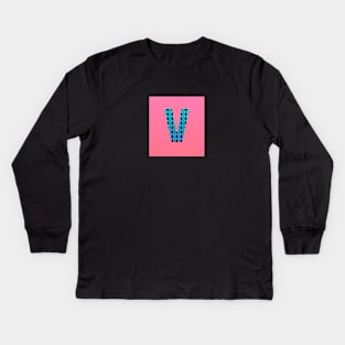 Letter V from roses Kids Long Sleeve T-Shirt